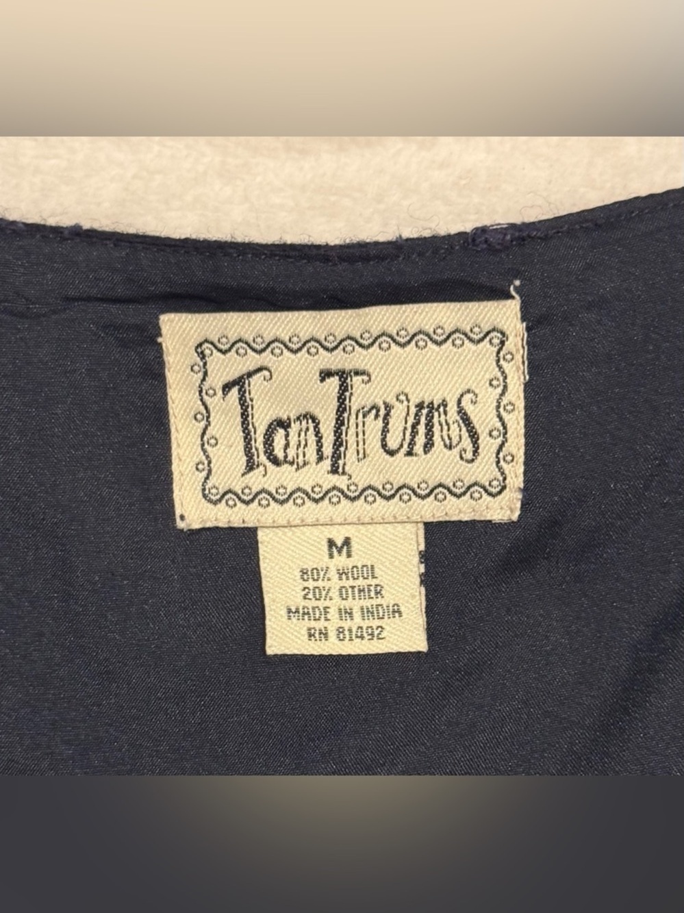 Tantrums Vintage Wool Blend Floral Embroidered Patchwork Vest Size M - Picture 4 of 8